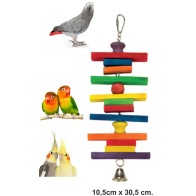 Juguete de Madera Colorido con Campana para Aves