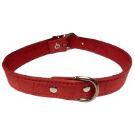 Stylish Red Leather Dog Collar