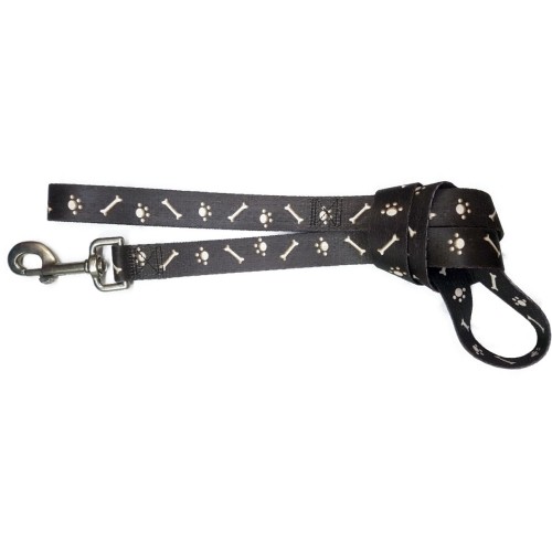 Durable Nylon Leash 20x110 Bone Black
