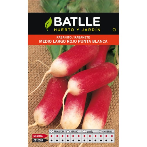 Medium Long Red Radish Seeds P. White Pack