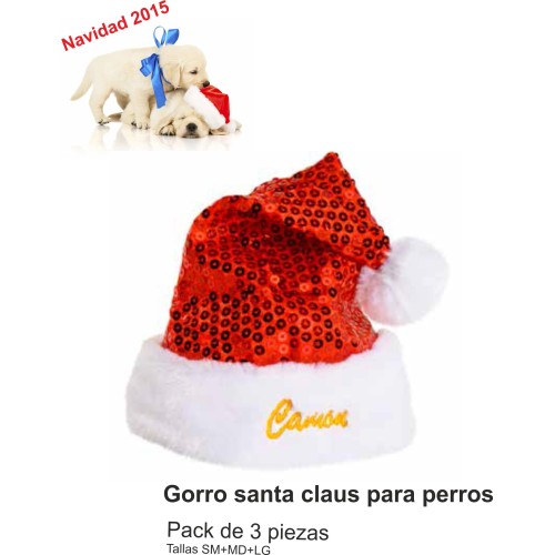 Gorro Santa Claus Pack 3 Piezas - Accesorios Festivos para Mascotas