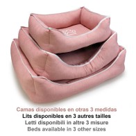 Cama Cuadrada Rosa Para Perros Con Diseño de Huella
